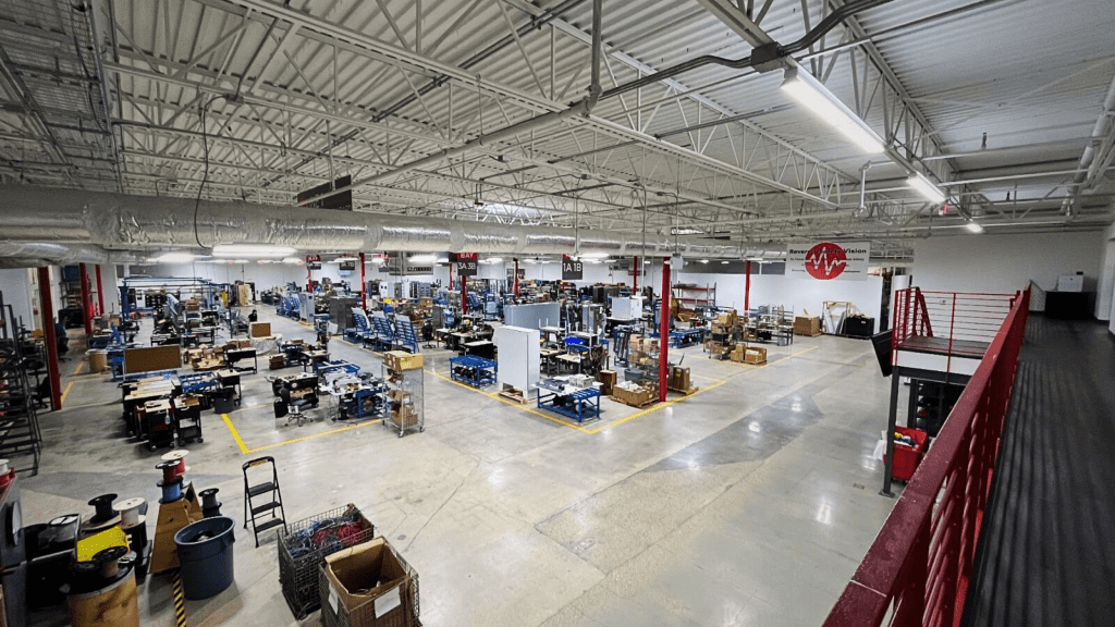 Wide angle view of Revere's panel shop floor